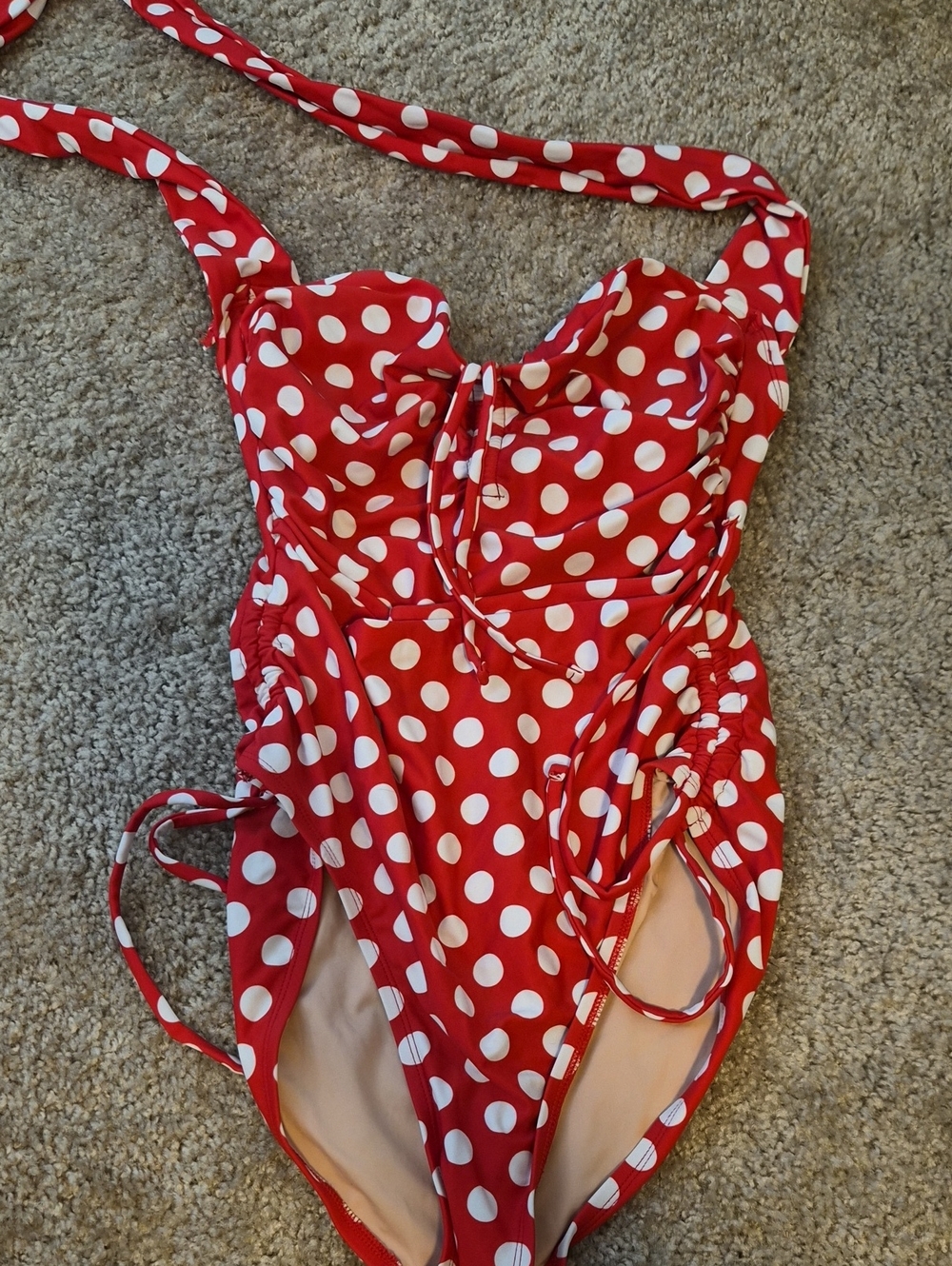 Sun Kitten Red Polka Dot One-Piece Swimsuit